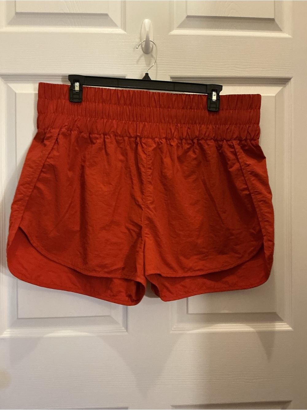 Women’s Terra-cotta Color Elastic-Waist Active Shorts High Waist 18” Length - Picture 11 of 12